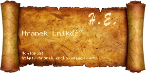Hranek Enikő névjegykártya